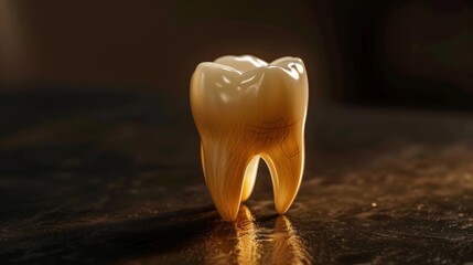 A single tooth isolated in darkness, a spotlight on the point of pain