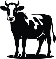 cow silhouette vector easy to use