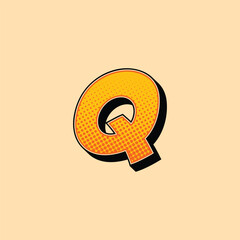 Letter Q cartoon comic logo template design