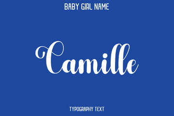 Camille Baby Girl Name - Handwritten Cursive Lettering Modern Typography Text