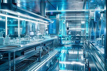 Obraz premium Depiction of hightech laboratory environments