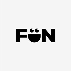 FUN HAPPY LAUGH LETTERING LETTER MARK LOGO VECTOR ICON ILLUSTRATION