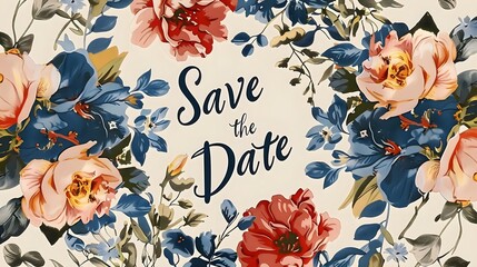 Blossom Elegance: Floral Save the Date Card Design