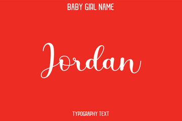 Jordan Female Name - in Stylish Lettering Cursive Typography Text