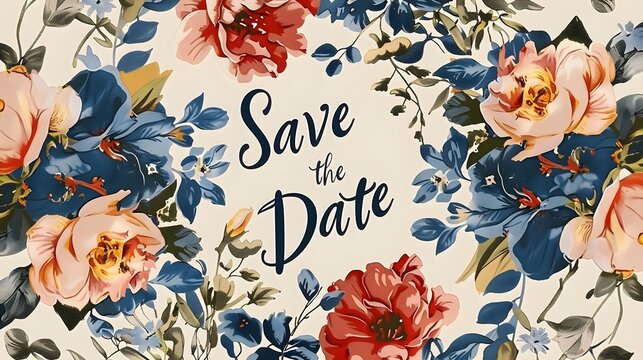 Blossom Elegance: Floral Save the Date Card Design