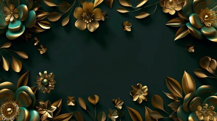 Gold flowers on a dark background.