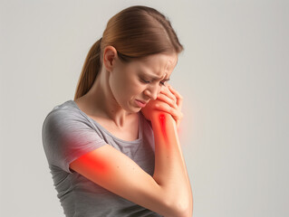 Fototapeta premium Arthrose Schmerzen. Schleimbeutelentzündung und akute Schmerzen.