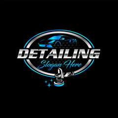 Automobile detailing, car dealership car wash logo design template vector