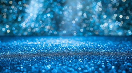 Blue bokeh lights glitter background