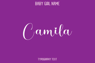 Camila Baby Girl Name - Handwritten Cursive Lettering Modern Text Typography