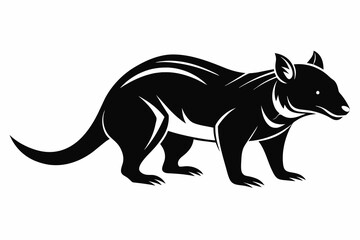 A Tasmanian silhouette black vector artwork illustration 