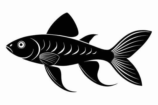 recommend clip art: A guppy fish silhouette black vector artwork illustration 