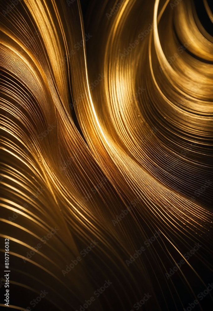 Poster Golden Energy Flow Abstract Background with Shiny Gold Waves and Energetic Patterns