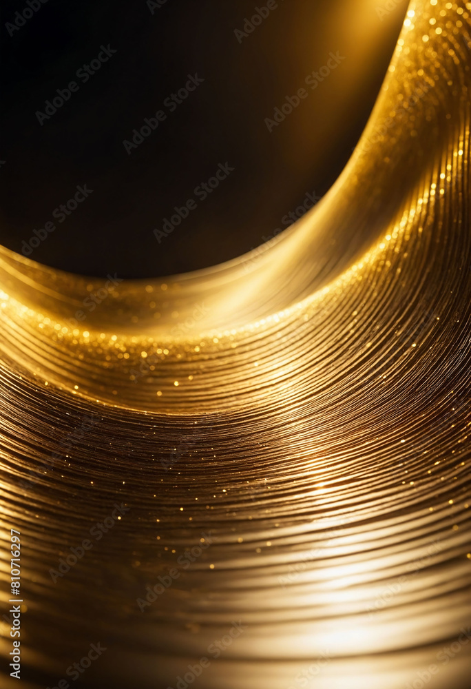 Aufkleber golden energy flow abstract background with shiny gold waves and energetic patterns