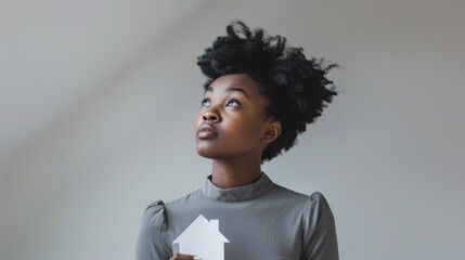Obraz premium Young Woman Contemplating Future