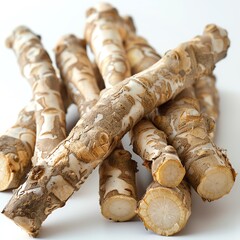 Close-up of fingerroot, detailed texture highlighted, with a clean white background for culinary or herbal themes