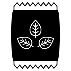 seed plant in sack icon illustration