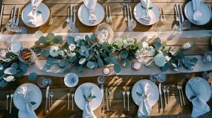 Elegant Rustic Wedding Table Setting