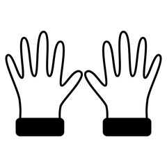 hand with gloves icon