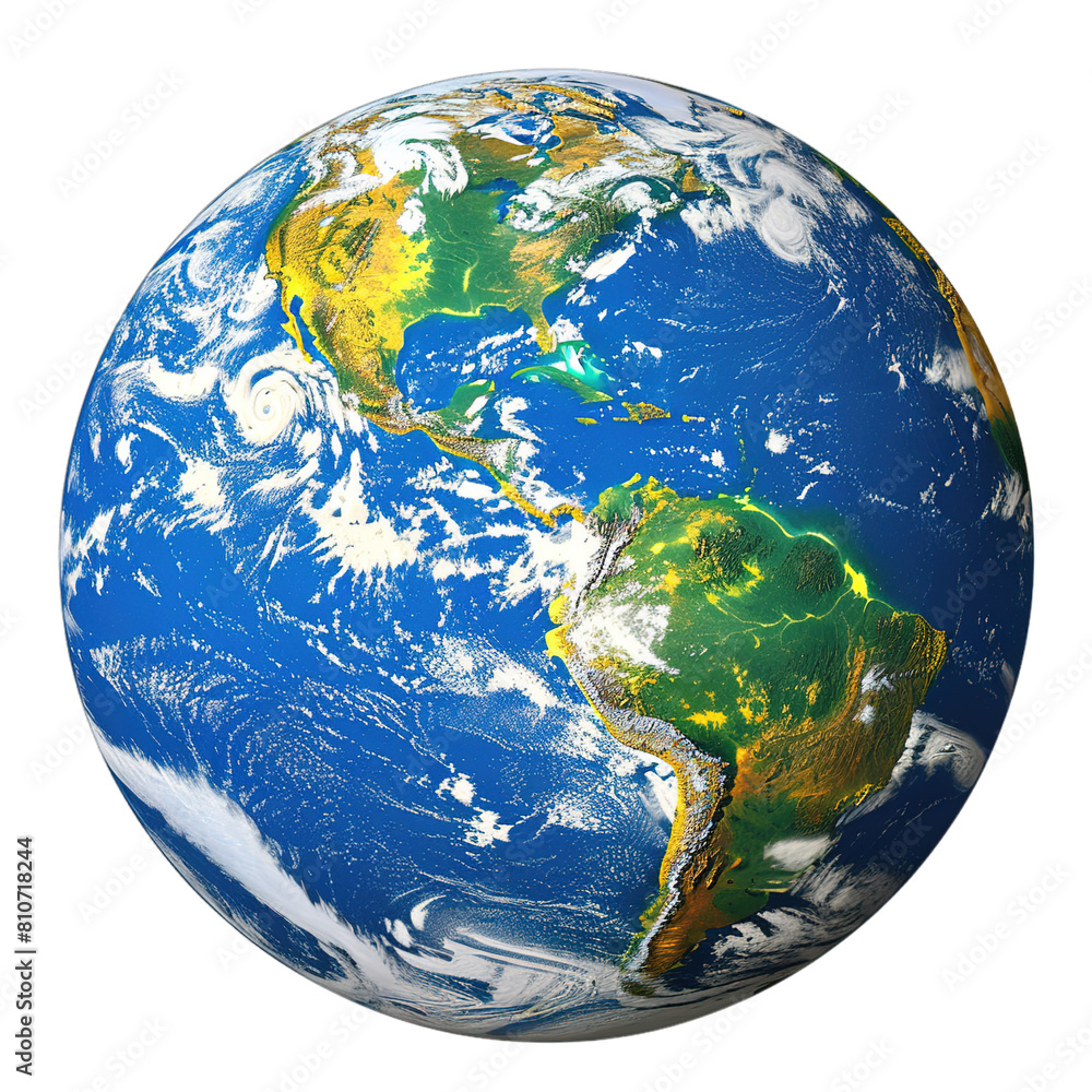 Wall mural earth globe on white background