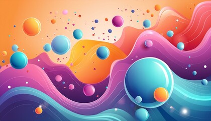 Fototapeta premium Abstract Colorful Liquid Background with Bubbles 