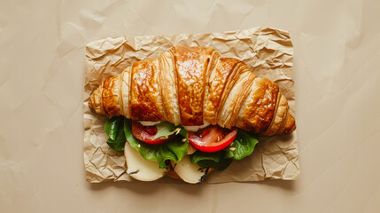 Gourmet Croissant Sandwich with Fresh Ingredients