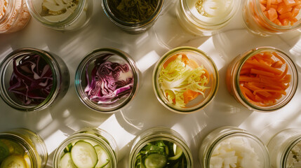 Assorted Pickled Vegetables in Jars