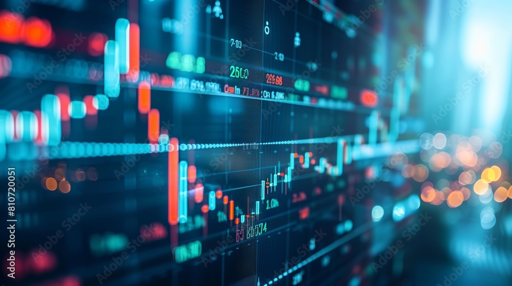 Poster detailed analysis graph displaying global stock market trends and investment data