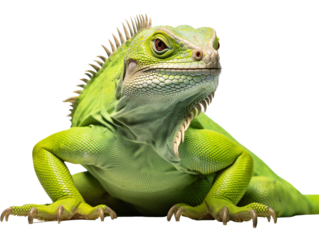 a green lizard with a white background