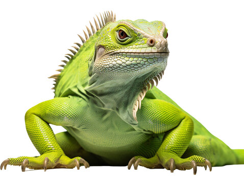 a green lizard with a white background