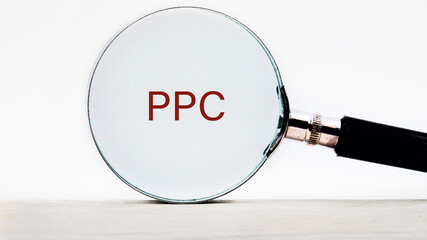 Concept Businessman working concept, social network, SEO. PPC - Pay Per Click text appeared through...