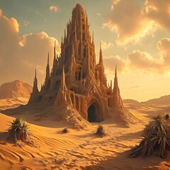 sunset in the desert