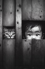 child in a window