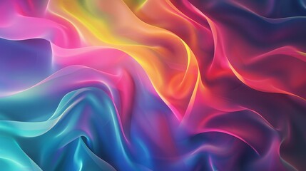 Obraz premium Abstract vibrant wave pattern with flowing multicolor design. 