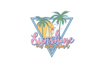 Sunshine on my mind, Retro Summer Beach PNG Sublimation
