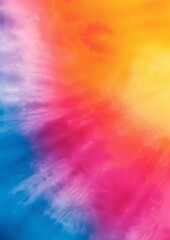 An abstract burst of colours in colourful pattern of yellow, red, purple and blue gradient in cloudy pink and orange colours. 