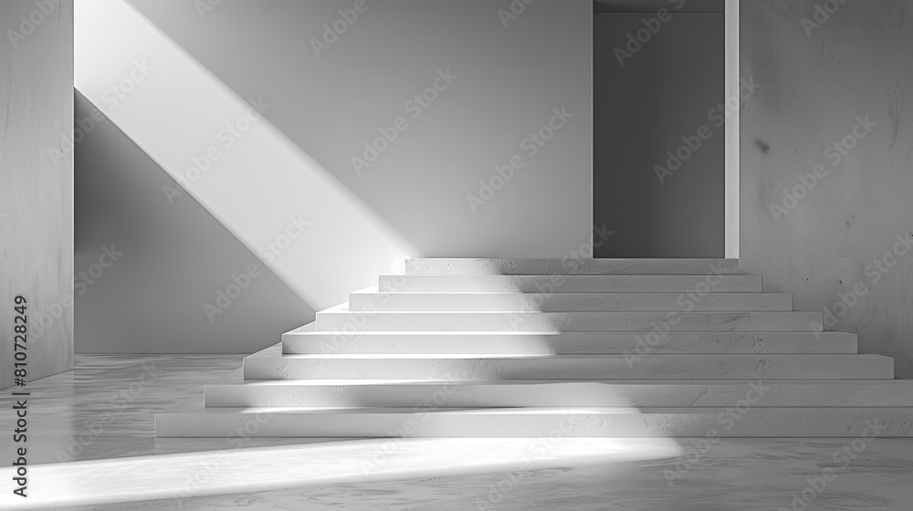 Poster minimalist white background with clean lines and simple geometric shapes
