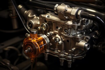 Essential oil pump in operation, focus on its critical role in engine lubrication, perfect for mechanical tutorials