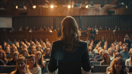 Fototapeta premium A Woman Addressing An Audience