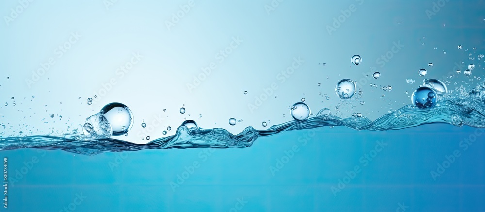 Aufkleber an image featuring a copy space with a vibrant blue background and lively bubble splash
