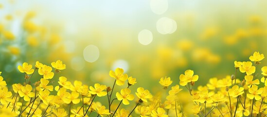 A stunning spring background featuring vibrant yellow flowers with ample copy space image