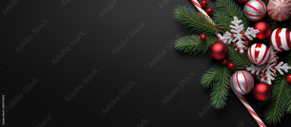Aufkleber a top down frame copy space image of a festive new year greeting card design featuring a christmas c