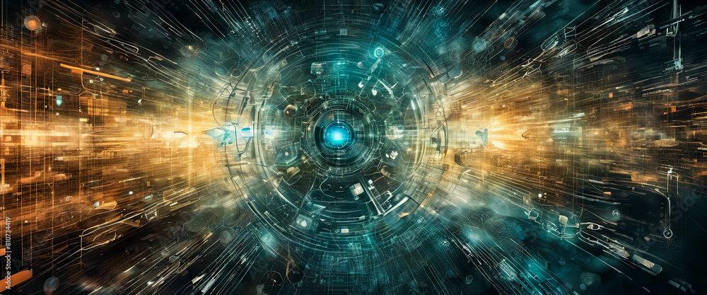Aufkleber digital abstract backdround for technological oper