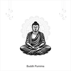 Gautam Buddha. Concept art on Buddha. Concept illustration on Peace. Sitting buddha