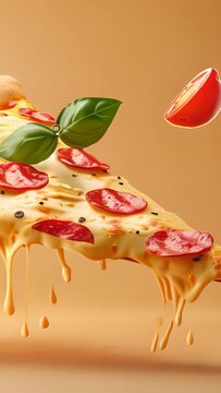 Slice pizza delicious food greed ad marketing banner template background