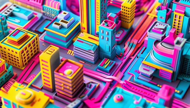 Creative paper art of value proposition in cyberpunk 80s color, crafted as a colorful banner