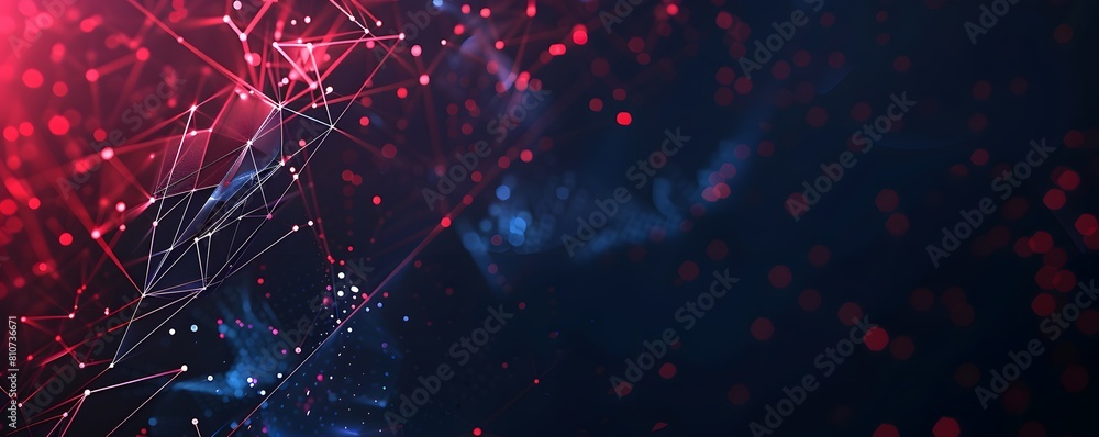 Poster blue technology background with network connections and digital data connection, web banner design f