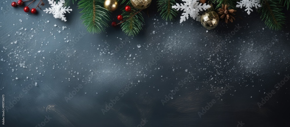Aufkleber Flat lay composition of a Christmas or Noel greeting card with a copy space image as a background for text