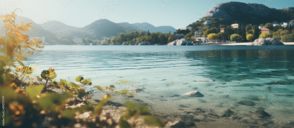Poster a captivating travel photo with a blurred natural backdrop perfect for use as a copy space image 107