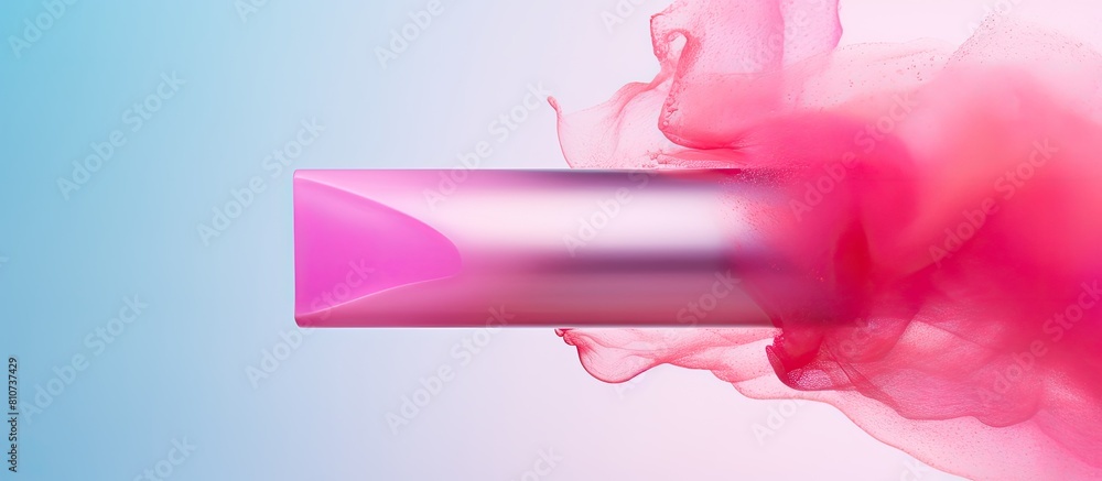 Poster a stroke of pink lipstick against a colorful background leaving plenty of space for an image. creati